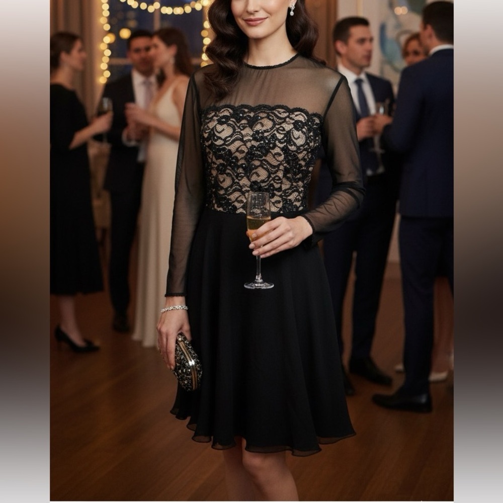 Vintage Scala Collections Silk Beaded Dress